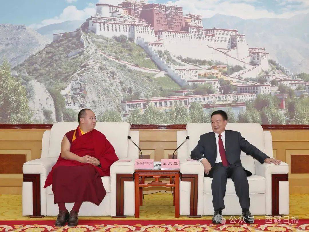 西藏自治区党委书记王君正会见班禅额尔德尼·确吉杰布