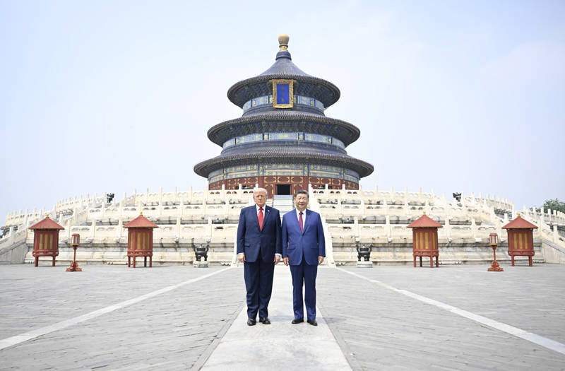特朗普离开天坛前，留下六个字：惊艳！大美中国！中美达成全新战略关系